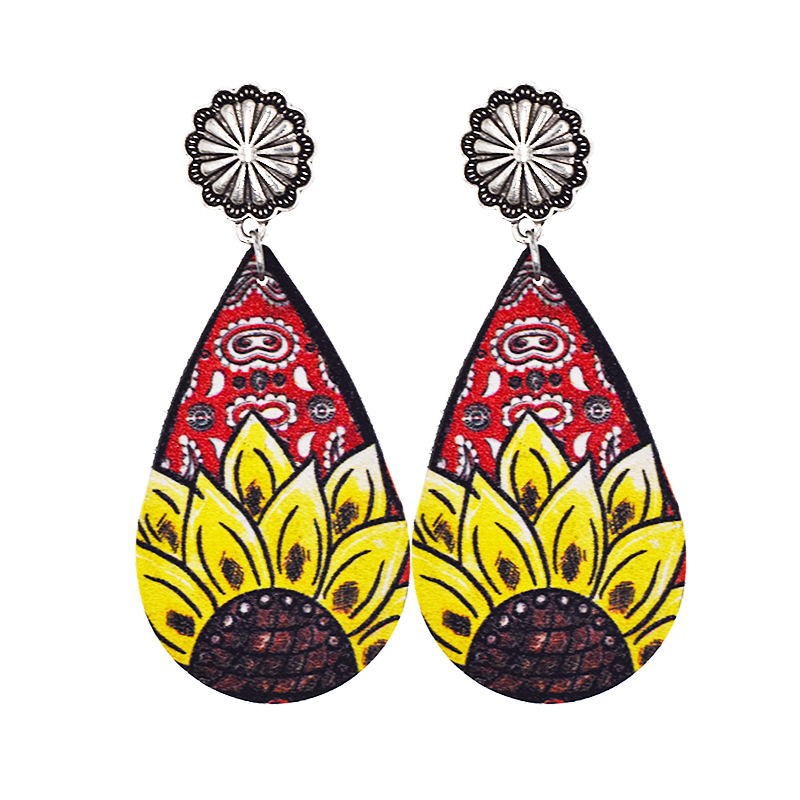 Wholesale Vintage Western Cowboy Leather Earrings